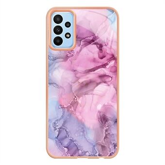 YB IMD Series-16 Style E for Samsung Galaxy A32 5G / M32 5G Marble Pattern IMD Phone Case Drop-proof Electroplating 2.0mm TPU Back Cover