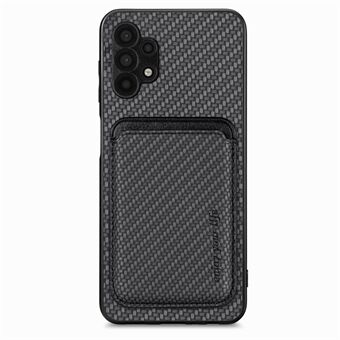 For Samsung Galaxy A32 5G / M32 5G Well-protected Detachable 2-in-1 Magnetic Card Holder Phone Case Carbon Fiber Texture PU Leather + TPU + PC Protective Cover