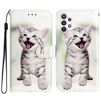 For Samsung Galaxy A32 5G PU Leather Wallet Cover Stand Pattern Printing Flip Phone Case