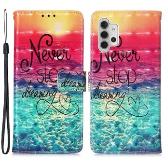 For Samsung Galaxy A32 5G / M32 5G YB Pattern Printing Leather Series-2 Stand Case Leather 3D Pattern Printing Wallet Cover