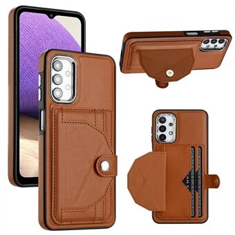 YB Leather Coating Series-4 Card Slots Case for Samsung Galaxy A32 5G / M32 5G Kickstand PU Leather+TPU Phone Cover