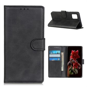 For Samsung Galaxy A52 4G/5G / A52s 5G Phone Case Shockproof Flip Cover Bi-color Leather Phone Protector with Stand Wallet - Black