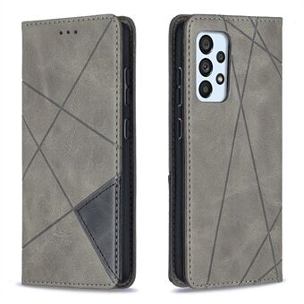 For Samsung Galaxy A52 4G/5G / A52s 5G Geometric Pattern Leather Stand Case Card Holder Shell