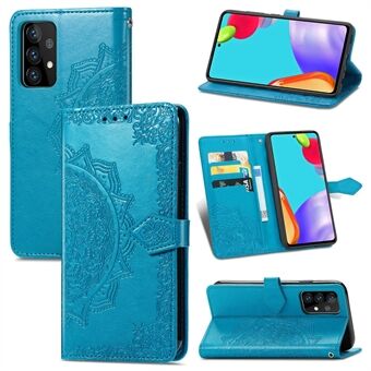 Embossed Mandala Flower Leather Case with Wallet Stand for Samsung Galaxy A52 4G/5G / A52s 5G