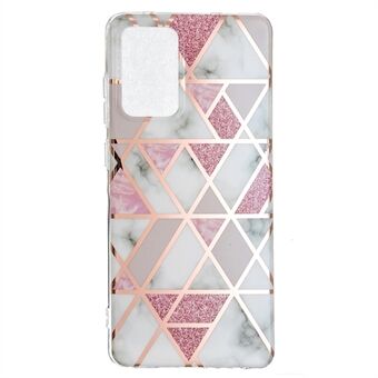 Anti-Drop Flexible TPU Cover Case with Electroplating IMD Marble Pattern for Samsung Galaxy A52 4G/5G / A52s 5G