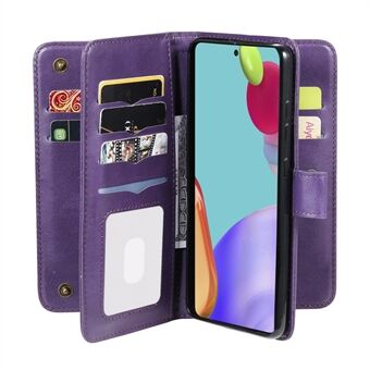 KT Multi-functional Series-1 Anti-scratch Leather Phone Shell Wallet Cover with 10 Card Slots for Samsung Galaxy A52 4G/5G / A52s 5G