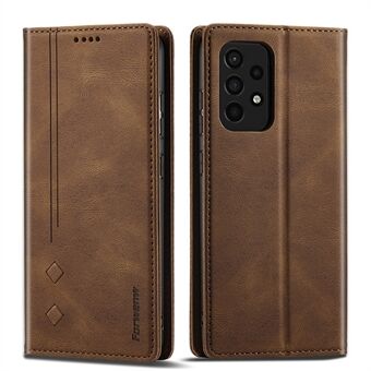 FORWENW F2 Series Wallet Stand Design Solid Color Leather Phone Case for Samsung Galaxy A52 4G/5G/A52s 5G