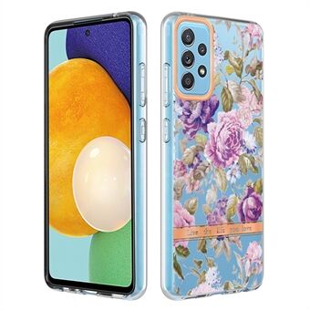 LB5 Series Flowers IMD IML TPU Phone Case  Fingerprint-Free Skin-Touch Electroplating Phone Cover for Samsung Galaxy A52 4G/5G/A52s 5G