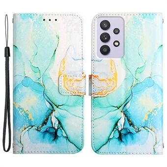 YB Pattern Printing Leather Series-5 for Samsung Galaxy A52 4G/5G/A52s 5G Wallet Marble Pattern Scratch-resistant Stand Phone Shell