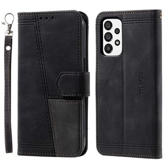 TTUDRCH 004 Anti-dust Phone Case for Samsung Galaxy A52 4G/5G/A52s 5G, RFID Blocking Function Splicing PU Leather Skin-touch Feeling Stand Phone Shell Wallet