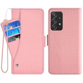 For Samsung Galaxy A52 5G / 4G / A52s 5G Jean Cloth Texture PU Leather Full Protection Case Stand Wallet Rotating Card Slot Phone Cover