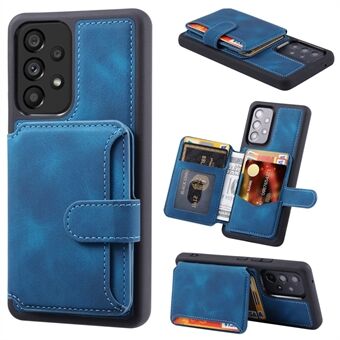 For Samsung Galaxy A52 5G / 4G / A52s 5G RFID Blocking Wallet Phone Case Leather Coated TPU Kickstand Cover