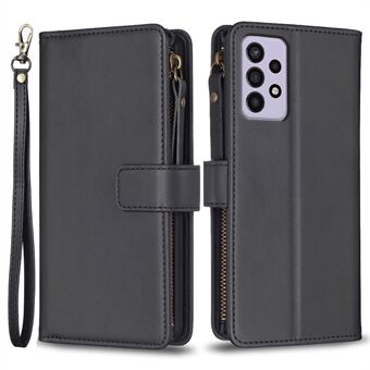 BF Style-19 for Samsung Galaxy A52 4G / 5G / A52s 5G Phone Leather Case Zipper Pocket Wallet Phone Stand Cover