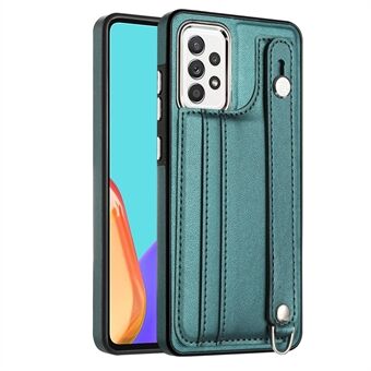 YB Leather Coating Series-5 For Samsung Galaxy A52 4G / A52s 5G / A52 5G PU Leather+TPU Card Holder Phone Cover Strap Kickstand Case