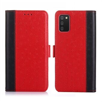 Ostrich Texture PU Leather Wallet Phone Case with Stand for Samsung Galaxy A02s (EU Version)