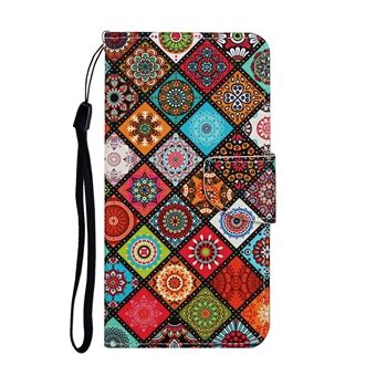 Pattern Printing Design PU Leather Wallet Phone Stand Case with Strap for Samsung Galaxy A02s (EU Version)