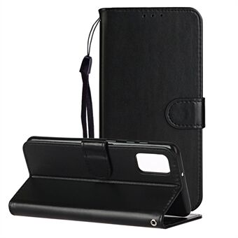 Solid Color Leather Protective Shell Stand Wallet Magnetic Closure Flip Case for Samsung Galaxy A02s (EU Version)