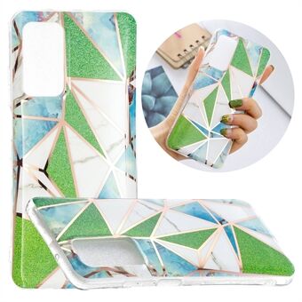 Marble Pattern Printing IMD Soft TPU Back Cover for Samsung Galaxy A02s (EU Version)