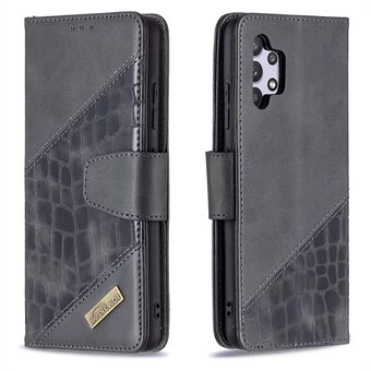 BF04 Splicing Crocodile Texture Wallet Stand Leather Case for Samsung Galaxy A32 4G (EU Version)