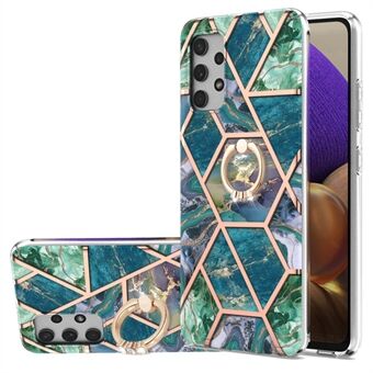 2.0mm IMD IML Electroplating Marble Pattern Shell Kickstand Phone Case for Samsung Galaxy A32 4G (EU Version)