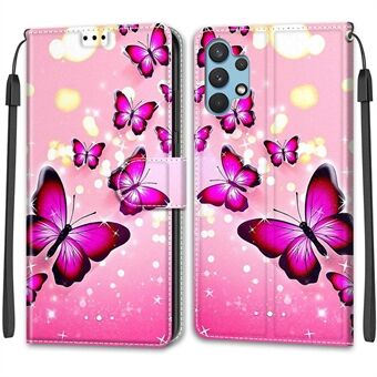 Pattern Printing Design Leather Cover Phone Stand Case for Samsung Galaxy A32 4G