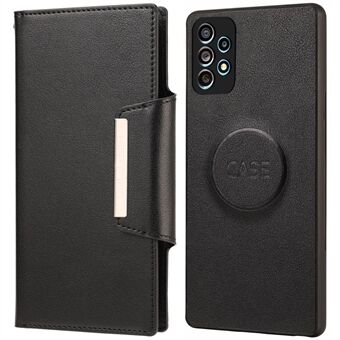 Ultra-thin Detachable Leather Case Built-in Metal Sheet Magnetic Closure Wallet Design Phone Cover for Samsung Galaxy A32 4G (EU Version)