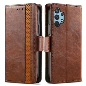CASENEO 002 Series For Samsung Galaxy A32 4G (EU Version) Flip Folio Horizontal Stand Wallet Cover Business Style Splicing PU Leather + Inner TPU Case Protective Shell