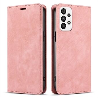 For Samsung Galaxy A32 4G (EU Version) Anti-scratch Phone Case PU Leather TPU Magnetic Auto-absorbed Cover with Stand Wallet