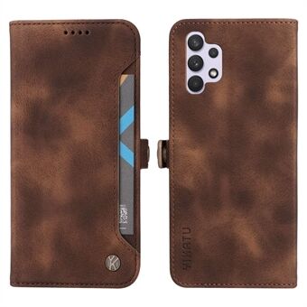 YIKATU YK-002 For Samsung Galaxy A32 4G (EU Version) Skin-touch Feeling PU Leather Wallet Horizontal Stand Shell Outer Card Slot Phone Case