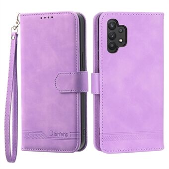 DIERFENG DF-03 PU Leather Phone Cover for Samsung Galaxy A32 4G (EU Version), Stand Wallet Lines Imprinted Case