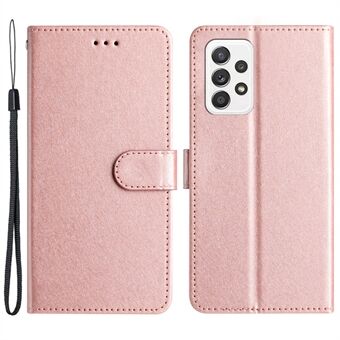 Phone Wallet for Samsung Galaxy A32 4G (EU Version) Silk Texture Fall Proof PU Leather Stand Cover Flip Case