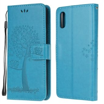 Owl and Tree Pattern Printing Design Leather Wallet Phone Cover for Samsung Galaxy Xcover 5