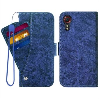 For Samsung Galaxy Xcover 5 PU Leather Magnetic Clasp Wallet Case Water-ink Painting Texture Phone Stand Cover with Rotating Card Slots
