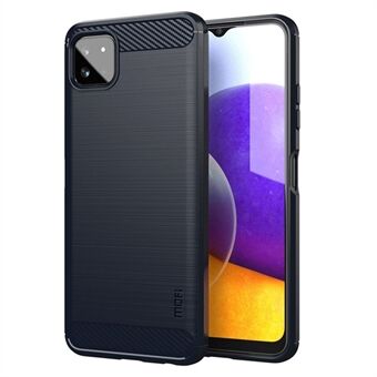 MOFI Well-Protected Brushed Carbon Fiber Design Soft TPU Cover for Samsung Galaxy A22 5G (EU Version)