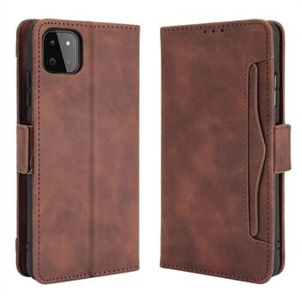 Multiple Card Slots Design Leather Phone Case with Stand for Samsung Galaxy A22 5G (EU Version) with Separated Card Pocket