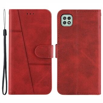 Concise Leather Phone Shell Wallet Case with Stand Design for Samsung Galaxy A22 5G (EU Version)
