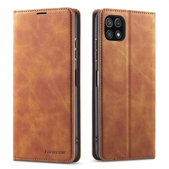 FORWENW for Samsung Galaxy A22 5G (EU Version) Fantasy Series Skin-Touch Leather Wallet Stand Phone Case