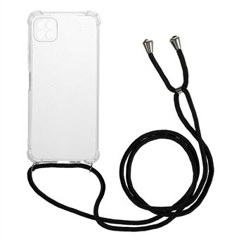 Clear Precise Cut-out Four Corner Shockproof TPU Case Protector Back Cover with Lanyard for Samsung Galaxy A22 5G (EU Version)