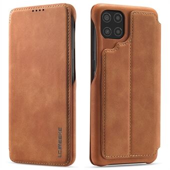 LC.IMEEKE Full-Protection Retro Style Leather Phone Case Cover with Card Holder for Samsung Galaxy A22 5G (EU Version)
