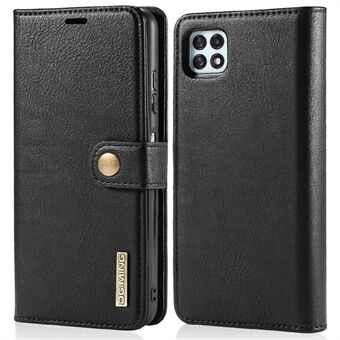 DG.MING Split Leather Wallet Design Detachable 2-in-1 Phone Case Shell for Samsung Galaxy A22 5G (EU Version)