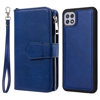 KT Multi-functional Series-4 for Samsung Galaxy A22 5G (EU Version) Phone Cover Stand PU Leather Wallet Magnetic Phone Case