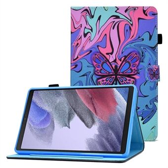 For Samsung Galaxy Tab A7 Lite 8.7-inch T220 / T225 Stitching PU Leather Viewing Stand Case Full Body Protection Pattern Printing Magnetic Cover with Card Slots / Pen Holder