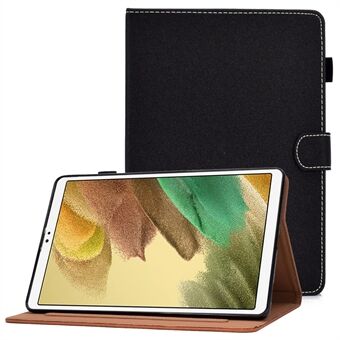 For Samsung Galaxy Tab A7 Lite 8.7-inch (T220 / T225) Shockproof Case Solid Color Stitched PU Leather Cover Magnetic Closure Tablet Case with Stand / Card Slots