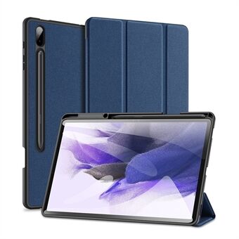 DUX DUCIS DOMO Series Tri-fold Stand Leather Smart Case with Pen Holder and Pen Stand Hole for Samsung Galaxy Tab S7 Plus/S7 FE