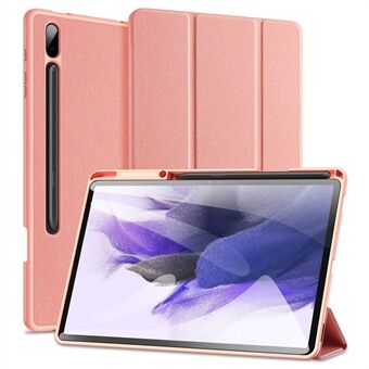 DUX DUCIS DOMO Series for Samsung Galaxy Tab S7 Plus/S8 Plus/S7 FE Tri-fold Stand PU Leather + TPU Auto Sleep/Wake Tablet Case Cover with Pen Slot