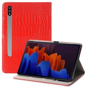 For Samsung Galaxy Tab S7 Plus/S8+/S7 FE 12.4 inch Protective Case Crocodile Texture Folio Flip Cover Anti-Scratch Shockproof Tablet Case with Stand/Wallet Support Auto Wake/Sleep