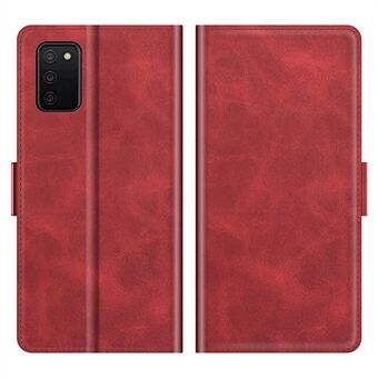 Anti-Fall Shockproof Magnetic Buckle Cowhide Leather Folio Flip Cover for Samsung Galaxy A03s (166.5 x 75.98 x 9.14mm)