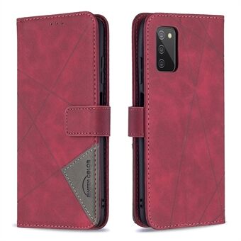 Geometric Texture Wallet Stand Magnetic Clasp Leather Cover for Samsung Galaxy A03s (166.5 x 75.98 x 9.14mm) Case