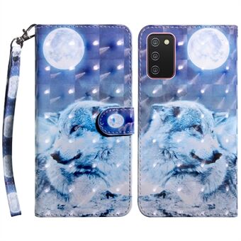 3D Creative Pattern PU Leather Flip Bookstyle Magnetic Protective Cover Case with Strap for Samsung Galaxy A03s (166.5 x 75.98 x 9.14mm)