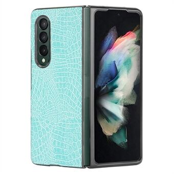 Premium Crocodile Texture PU Leather Coated Hard PC Back Cover Protective Cell Phone Case for Samsung Galaxy Z Fold3 5G